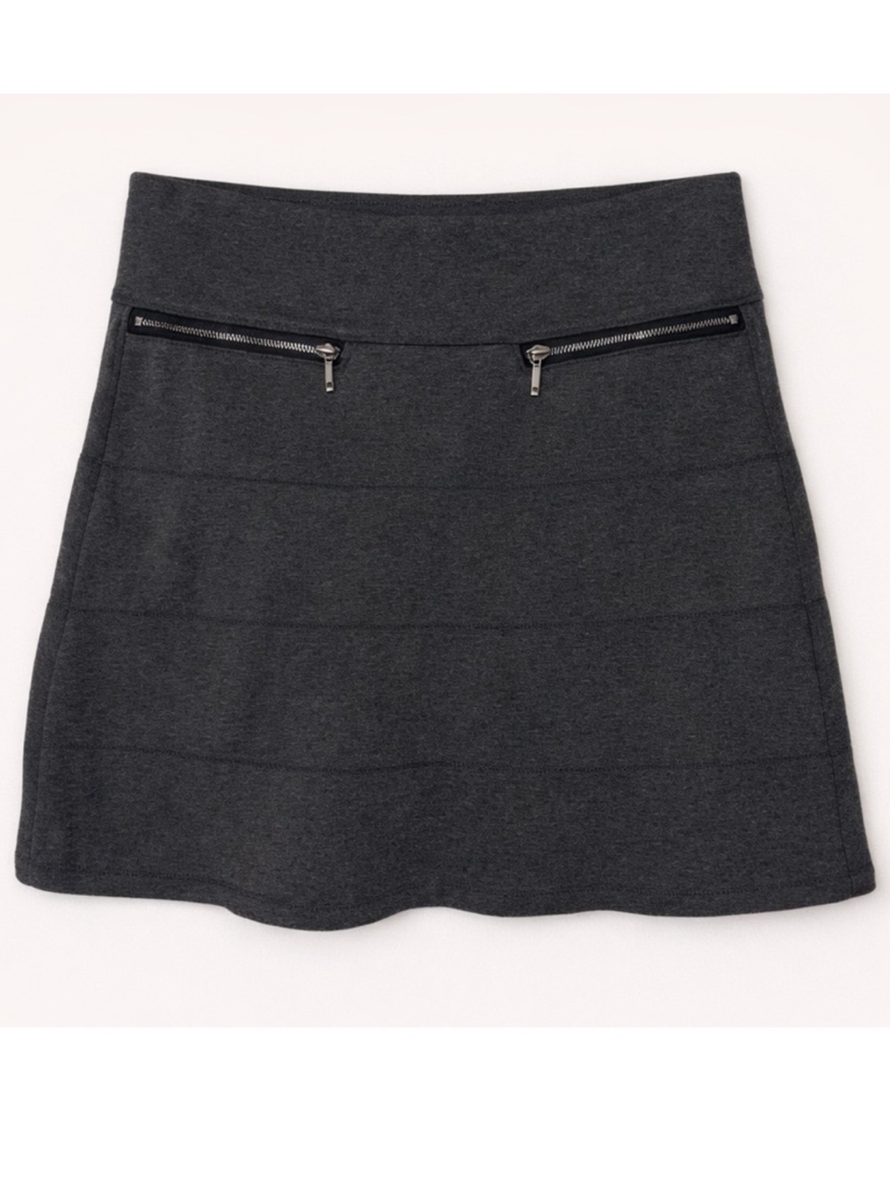 Athleta Strata A-Line Skirt Gray Heather Zip Pockets Size XSP